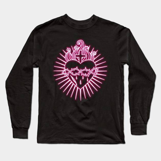 Sacred heart Long Sleeve T-Shirt by la chataigne qui vole ⭐⭐⭐⭐⭐